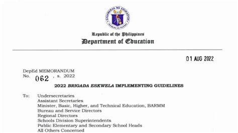 deped memo 2022.